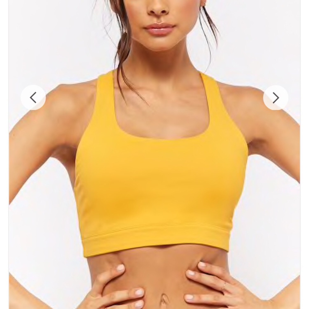 Forever 21 mustard yellow racerback sports bra